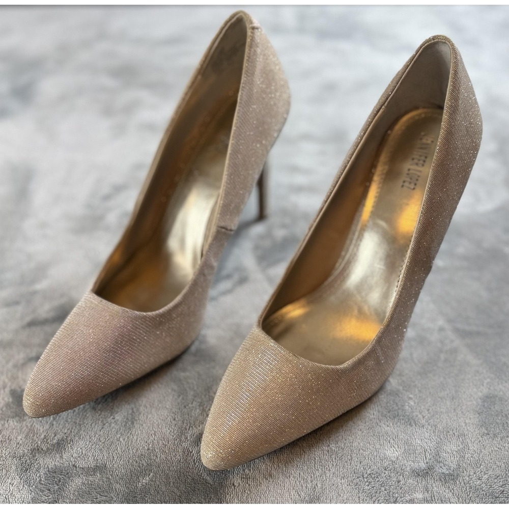 Jennifer Lopez Shoes Womens Size 10 Glitter Pointed Toe Heels Pumps Party Elegan